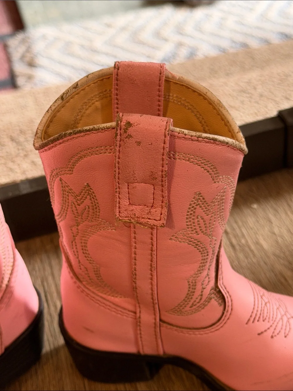 Durango Pink Toddler Western Boots with Embroidered Details
